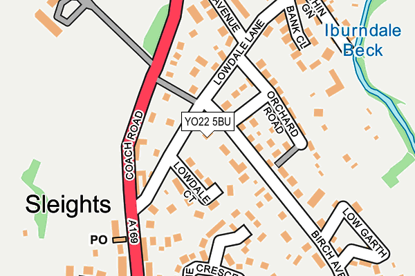 YO22 5BU map - OS OpenMap – Local (Ordnance Survey)