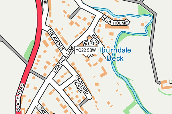 YO22 5BW map - OS OpenMap – Local (Ordnance Survey)