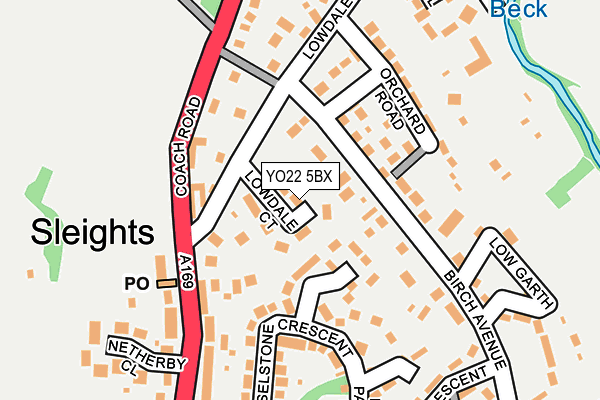 YO22 5BX map - OS OpenMap – Local (Ordnance Survey)