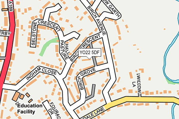 YO22 5DF map - OS OpenMap – Local (Ordnance Survey)