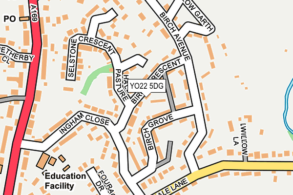YO22 5DG map - OS OpenMap – Local (Ordnance Survey)