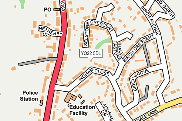 YO22 5DL map - OS OpenMap – Local (Ordnance Survey)