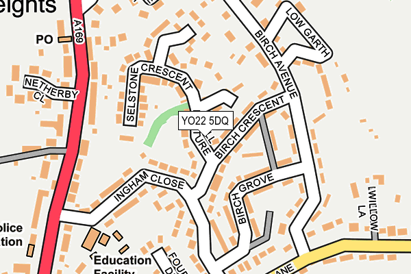 YO22 5DQ map - OS OpenMap – Local (Ordnance Survey)