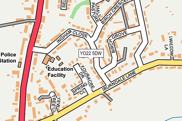 YO22 5DW map - OS OpenMap – Local (Ordnance Survey)