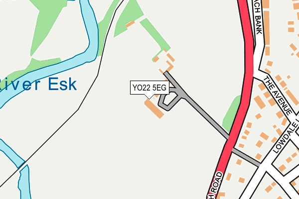 YO22 5EG map - OS OpenMap – Local (Ordnance Survey)