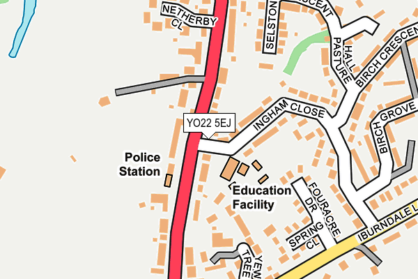 YO22 5EJ map - OS OpenMap – Local (Ordnance Survey)