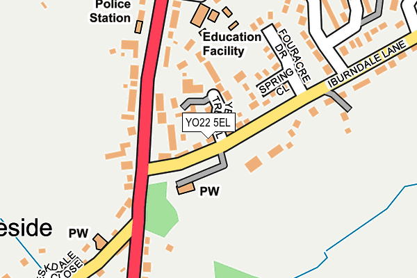 YO22 5EL map - OS OpenMap – Local (Ordnance Survey)