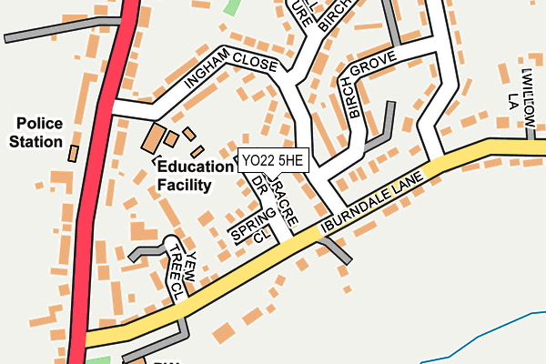 YO22 5HE map - OS OpenMap – Local (Ordnance Survey)