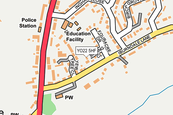 YO22 5HF map - OS OpenMap – Local (Ordnance Survey)