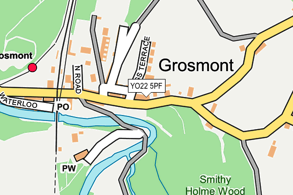 YO22 5PF map - OS OpenMap – Local (Ordnance Survey)