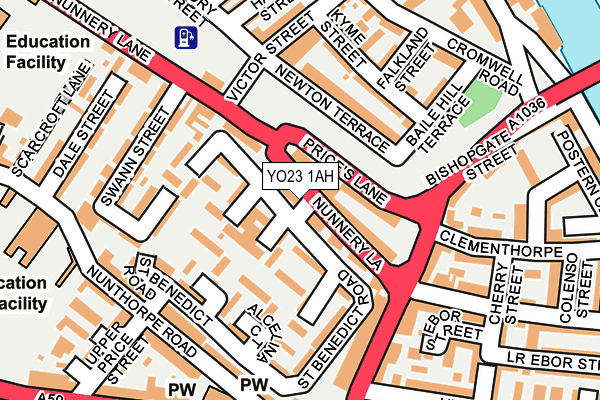 YO23 1AH map - OS OpenMap – Local (Ordnance Survey)