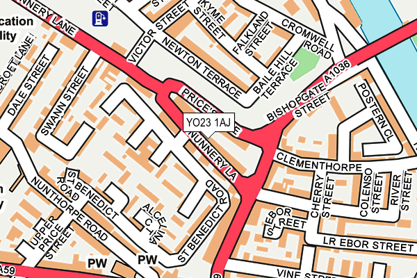 YO23 1AJ map - OS OpenMap – Local (Ordnance Survey)