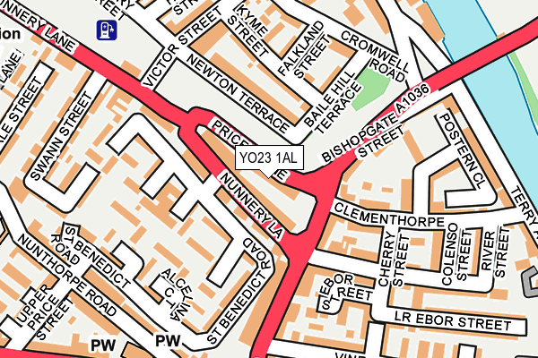 YO23 1AL map - OS OpenMap – Local (Ordnance Survey)