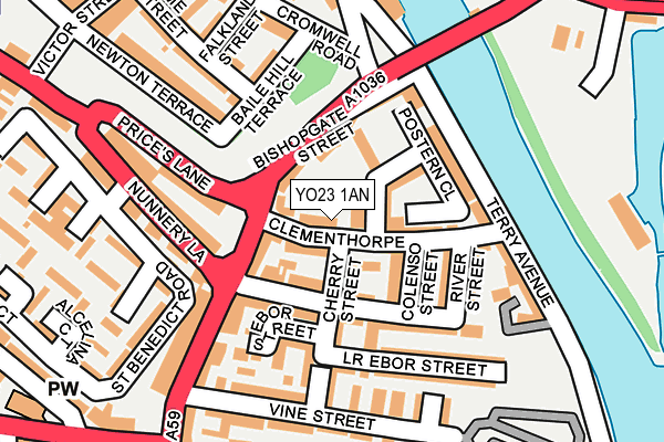 YO23 1AN map - OS OpenMap – Local (Ordnance Survey)