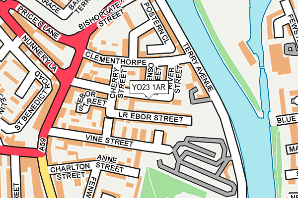 YO23 1AR map - OS OpenMap – Local (Ordnance Survey)