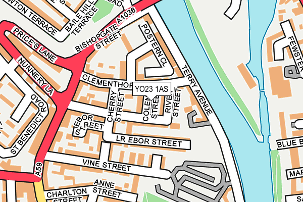 YO23 1AS map - OS OpenMap – Local (Ordnance Survey)