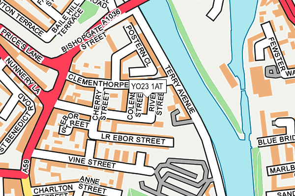 YO23 1AT map - OS OpenMap – Local (Ordnance Survey)