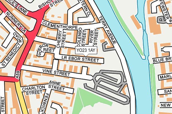 YO23 1AY map - OS OpenMap – Local (Ordnance Survey)