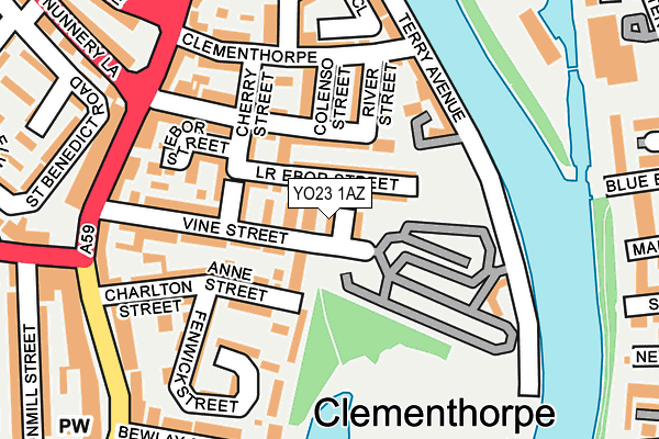YO23 1AZ map - OS OpenMap – Local (Ordnance Survey)