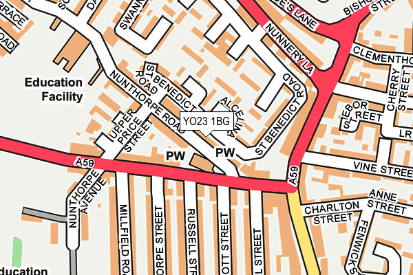 YO23 1BG map - OS OpenMap – Local (Ordnance Survey)