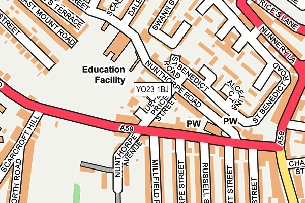 YO23 1BJ map - OS OpenMap – Local (Ordnance Survey)