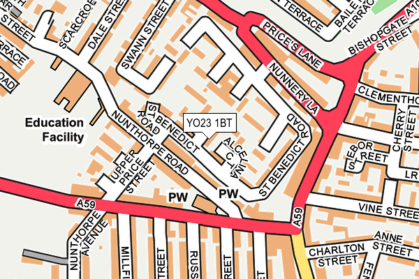 YO23 1BT map - OS OpenMap – Local (Ordnance Survey)