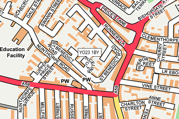 YO23 1BY map - OS OpenMap – Local (Ordnance Survey)