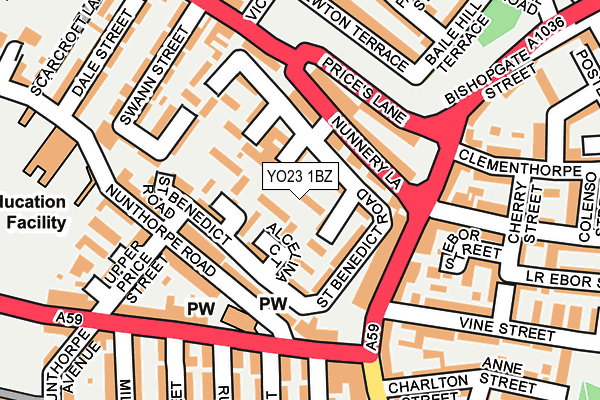 YO23 1BZ map - OS OpenMap – Local (Ordnance Survey)