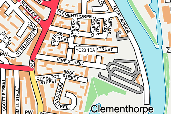 YO23 1DA map - OS OpenMap – Local (Ordnance Survey)