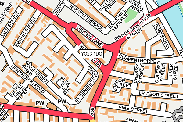 YO23 1DG map - OS OpenMap – Local (Ordnance Survey)