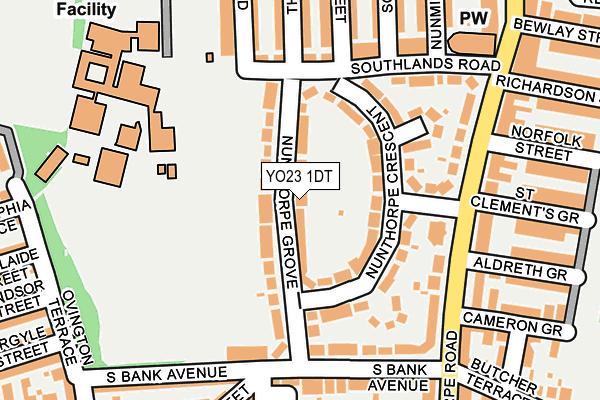 YO23 1DT map - OS OpenMap – Local (Ordnance Survey)