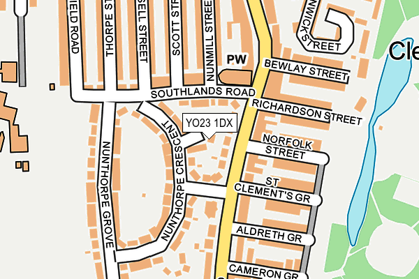YO23 1DX map - OS OpenMap – Local (Ordnance Survey)