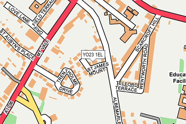 YO23 1EL map - OS OpenMap – Local (Ordnance Survey)