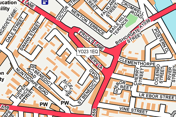 YO23 1EQ map - OS OpenMap – Local (Ordnance Survey)
