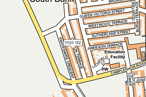 YO23 1EZ map - OS OpenMap – Local (Ordnance Survey)
