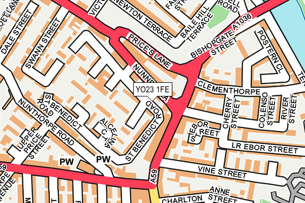 YO23 1FE map - OS OpenMap – Local (Ordnance Survey)