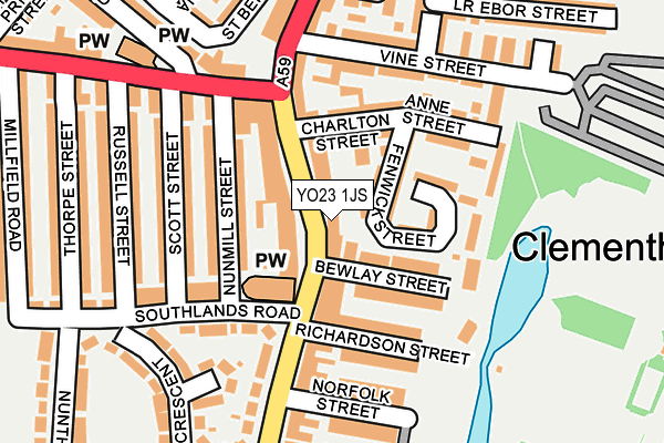 YO23 1JS map - OS OpenMap – Local (Ordnance Survey)