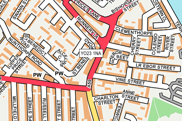 YO23 1NA map - OS OpenMap – Local (Ordnance Survey)