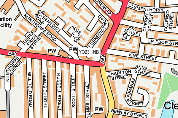 YO23 1NB map - OS OpenMap – Local (Ordnance Survey)