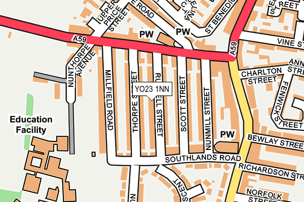 YO23 1NN map - OS OpenMap – Local (Ordnance Survey)