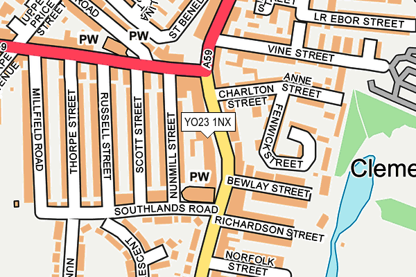 YO23 1NX map - OS OpenMap – Local (Ordnance Survey)