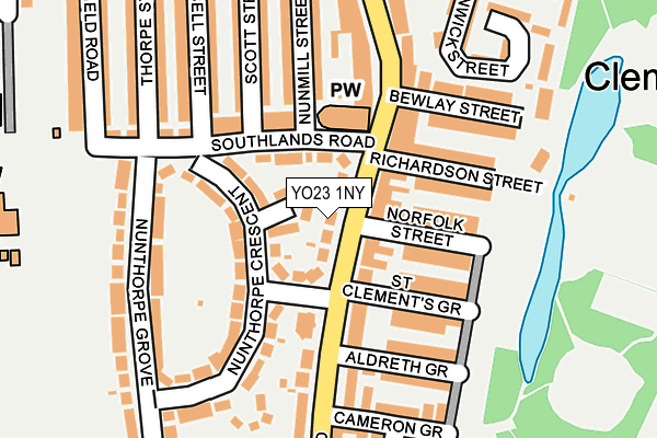 YO23 1NY map - OS OpenMap – Local (Ordnance Survey)