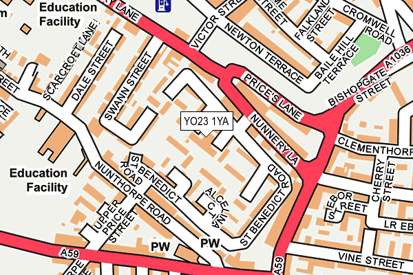 YO23 1YA map - OS OpenMap – Local (Ordnance Survey)