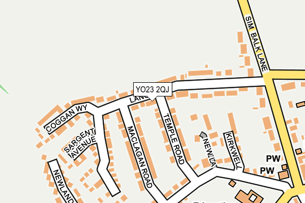 YO23 2QJ map - OS OpenMap – Local (Ordnance Survey)