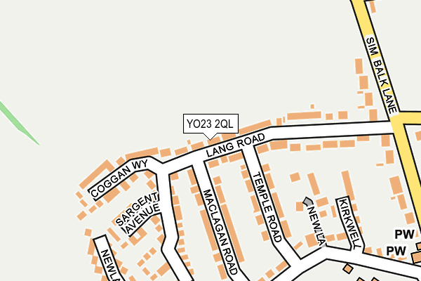 YO23 2QL map - OS OpenMap – Local (Ordnance Survey)