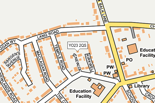 YO23 2QS map - OS OpenMap – Local (Ordnance Survey)