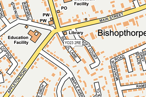 YO23 2RE map - OS OpenMap – Local (Ordnance Survey)