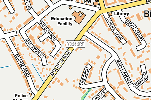 YO23 2RF map - OS OpenMap – Local (Ordnance Survey)