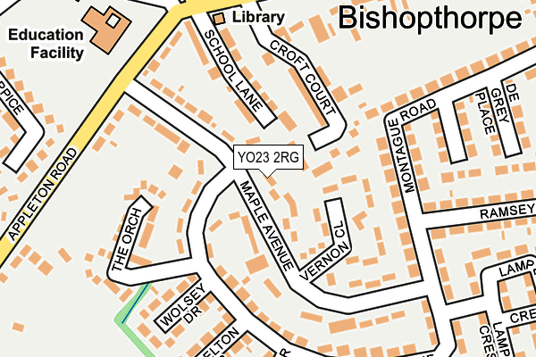 YO23 2RG map - OS OpenMap – Local (Ordnance Survey)