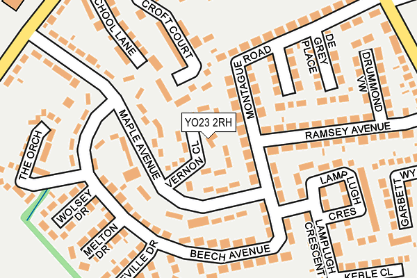 YO23 2RH map - OS OpenMap – Local (Ordnance Survey)